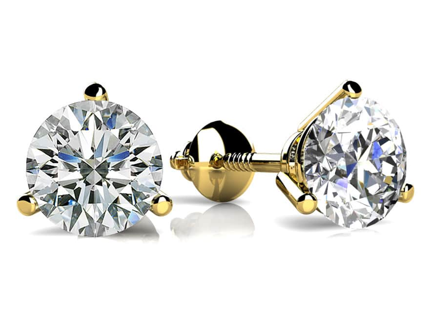 Classic Three Prong Diamond Studs