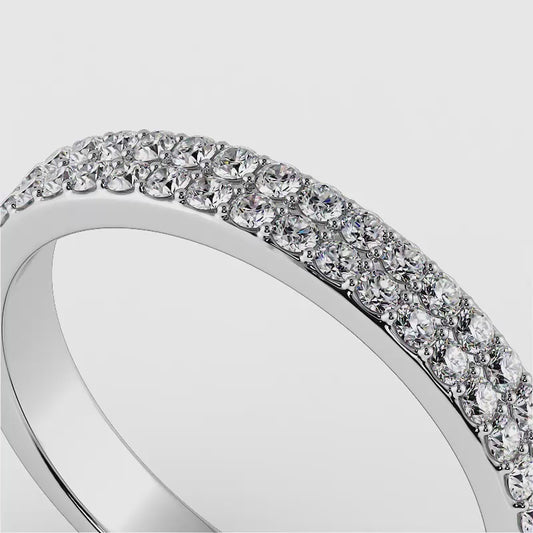 Splendid Romance Double Row Diamond Wedding Band