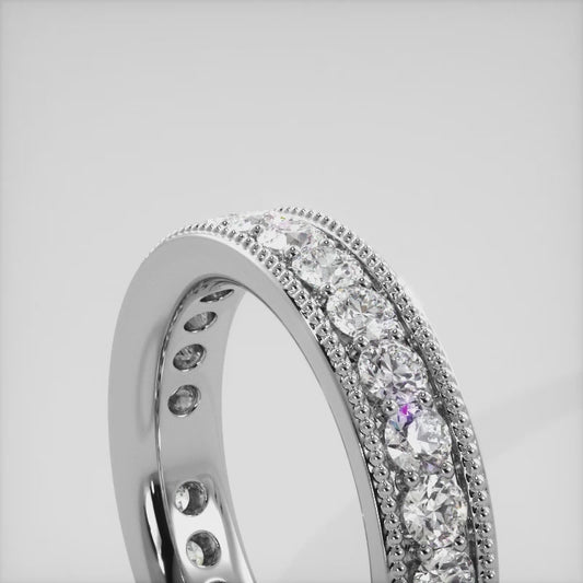 Milgrain Edge Diamond Eternity Band