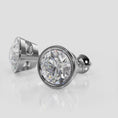 Load and play video in Gallery viewer, Bezel Set Round Diamond Stud Earrings
