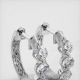 Load and play video in Gallery viewer, Three Stone Diamond Hoop Earrings
