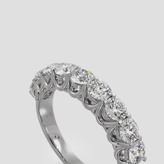 Unique Shared Prong Diamond Anniversary Ring