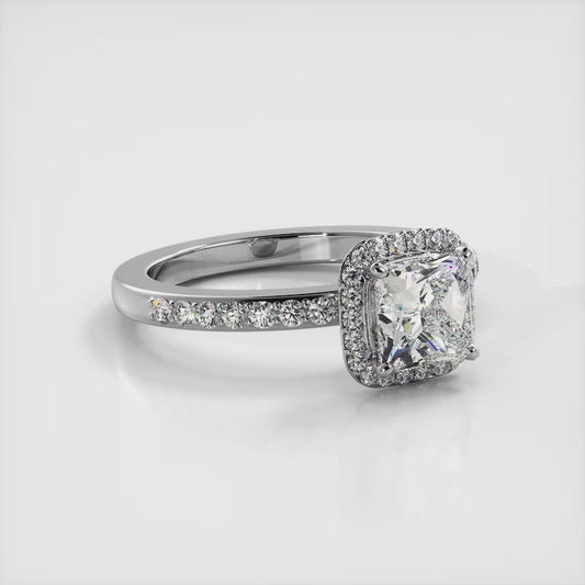 Forever Love Princess Cut Halo Engagement Ring