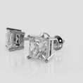 Load and play video in Gallery viewer, Princess Cut Diamond Stud Earrings
