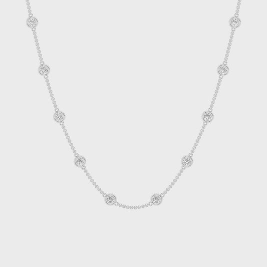 Lab Grown Diamonds by the Yard Necklace Set in 14k White Gold