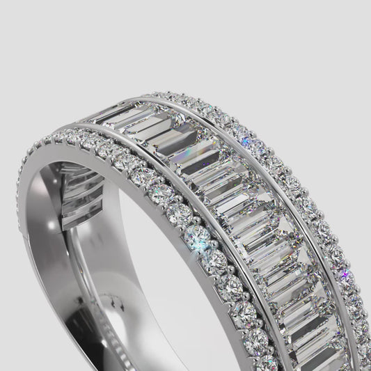 Round And Baguettes Brilliance Anniversary Ring
