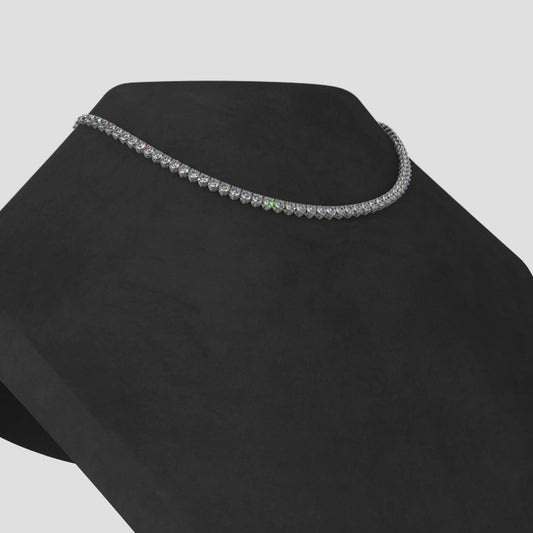 Timeless Three Prong Riviera Diamond Tennis Necklace
