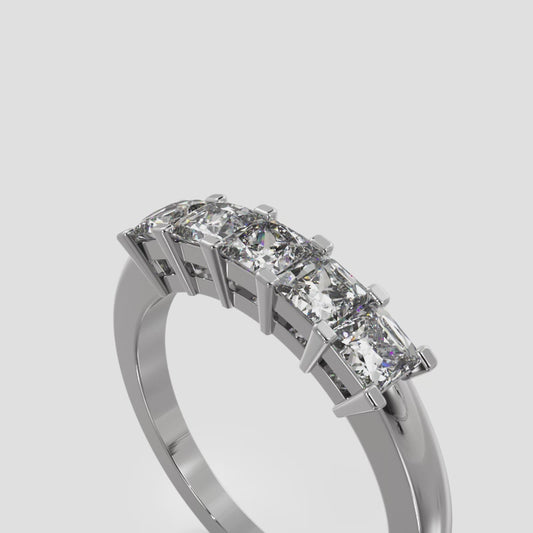 Princess Cut 5 Stone Anniversary Ring
