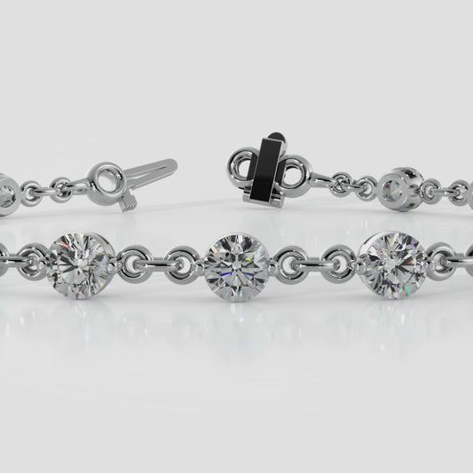 Diamond And Chain Link Bracelet