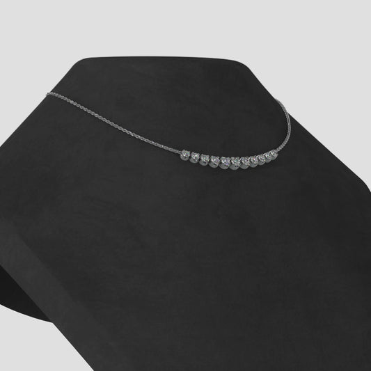 Classic Strand Necklace With Graduated Diamonds And Chain