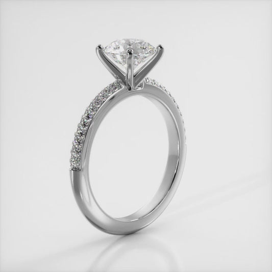 Two Rows Of Diamonds Bridal Set