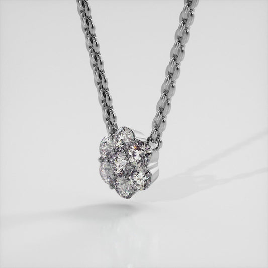 Flower Burst Diamond Pendant