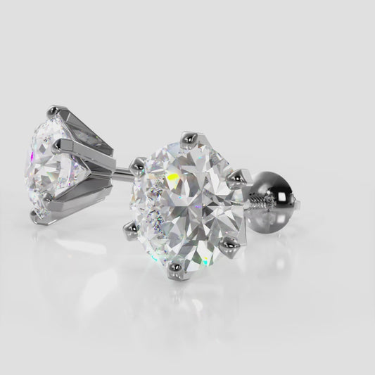 Classic Six Prong Diamond Stud Earrings