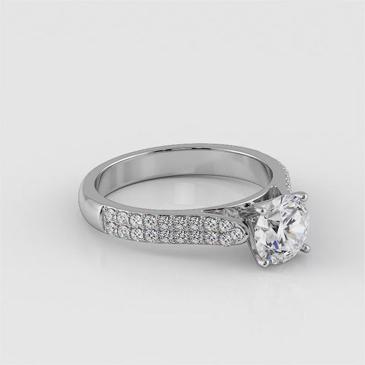 Splendid Romance Two Row Diamond Engagement Ring