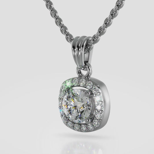 Everlasting Round Diamond Halo Surround Pendant