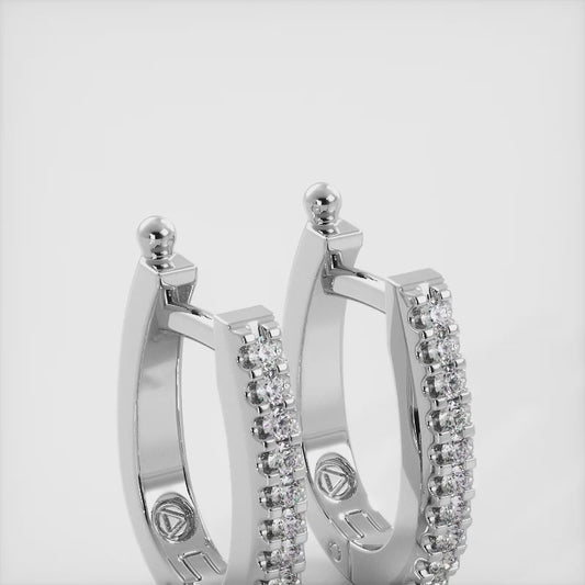 Classic Diamond Hoop Earrings