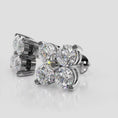 Load and play video in Gallery viewer, Quad Block Diamond Studs Solitaire Earrings
