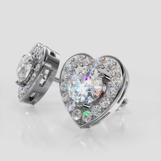Diamond Heart Studs