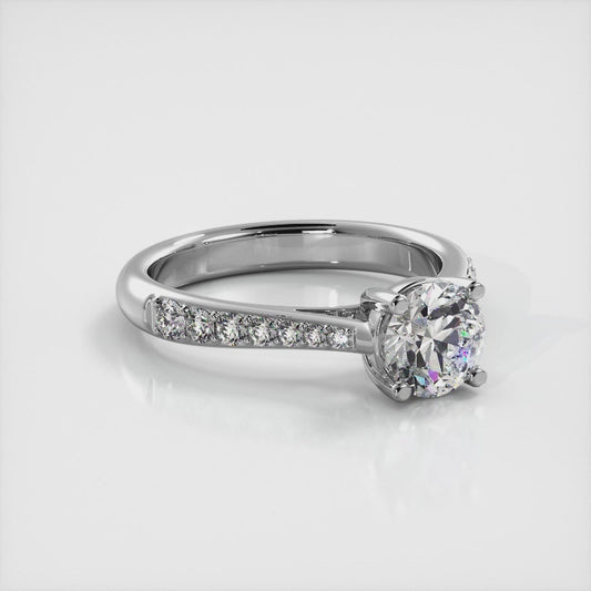 Timeless Round Engagement Ring With Side Diamonds