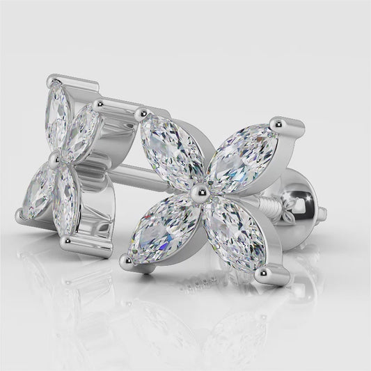 Marquise Shape Diamond Stud Earrings