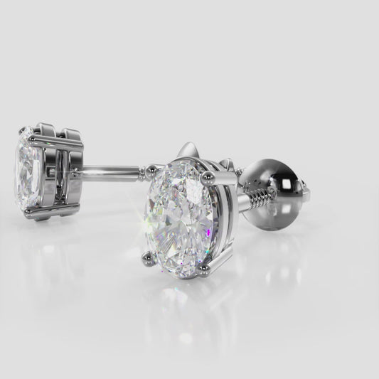 Oval Opulence Diamond Stud Earrings