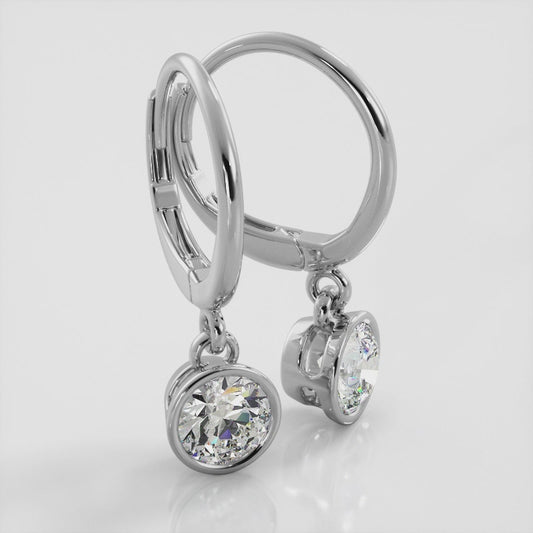 Bezel Set Diamond Drop Earrings