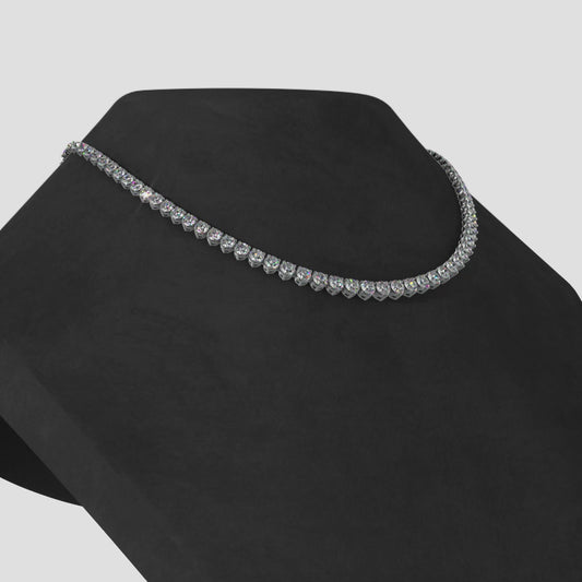 Timeless Three Prong Diamond Tennis Necklace