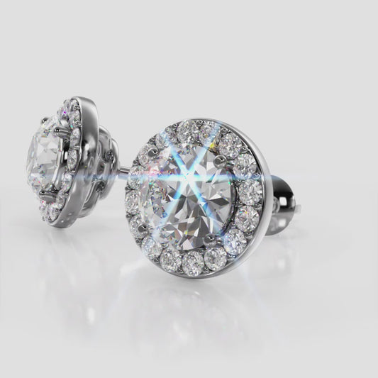 Circle Designer Diamond Stud Earrings