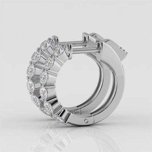 Common Prong Huggie Diamond Hoop Earrings