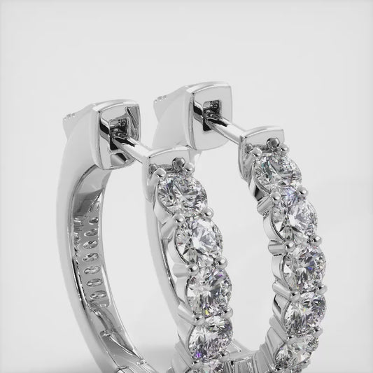 Elegant Diamond Hoop Earrings