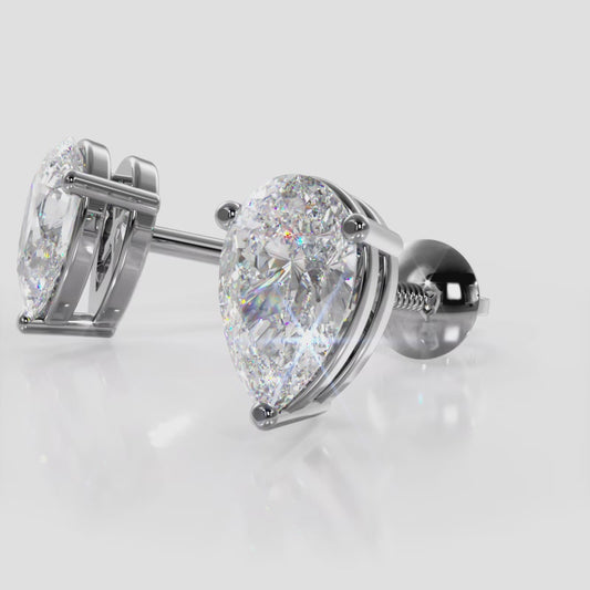 Radiant Romance Pear Shaped Stud Earrings