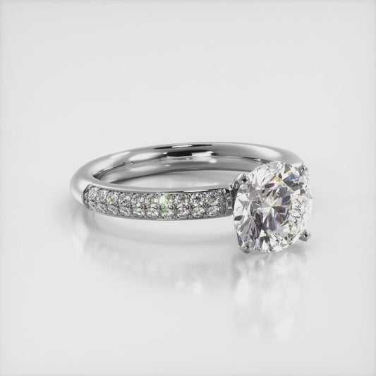 Dazzling Two Row Diamond Engagement Ring