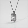 Load and play video in Gallery viewer, Elegant Emerald Cut Diamond And Halo Pendant
