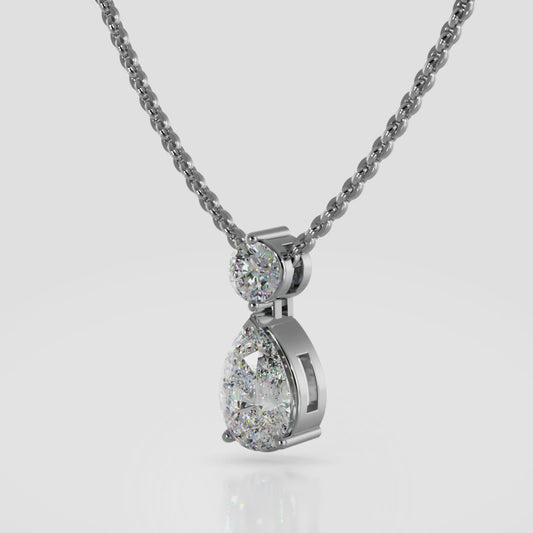 Round And Pear Diamond Pendant