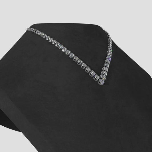 Ravishing V Neck With Graduated Diamonds