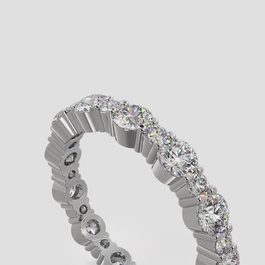 Alternating Diamond Eternity Ring In