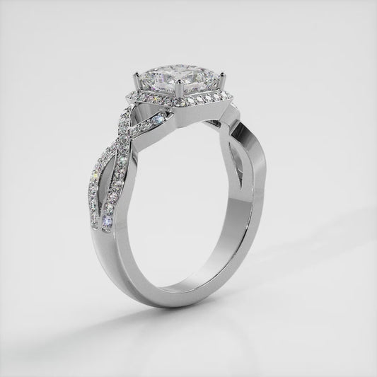 Woven Band Princess Diamond Bridal Set