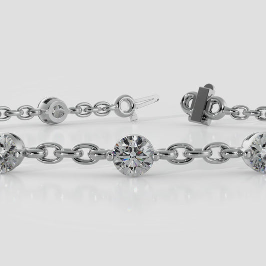 Sparkling Diamond And Chain Link Bracelet