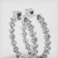 Load and play video in Gallery viewer, Shared Prong Diamond Hoop Earrings Small
