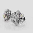 Load and play video in Gallery viewer, Flower Shaped Diamond Cluster Stud Earrings
