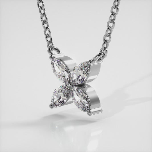 Flower Marquise Diamond Pendant