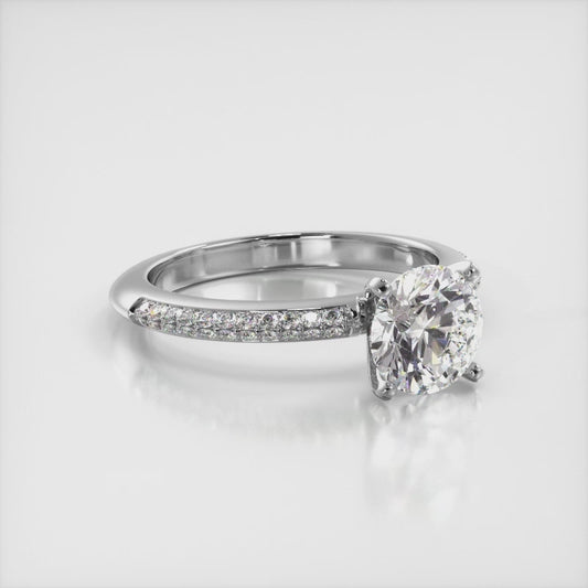 Two Rows Of Diamonds Engagement Ring