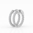 Load image into Gallery viewer, Lab Grown Diamond Hoop Earrings in 14k White Gold
