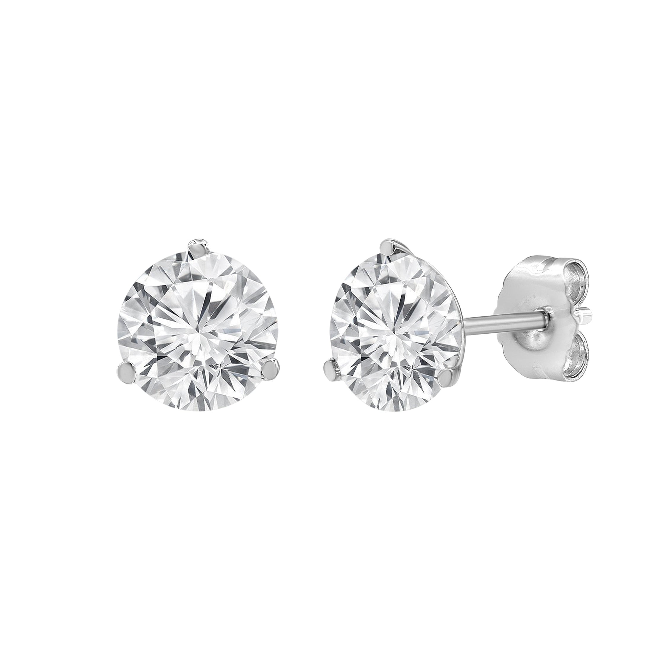 Lab Grown Diamond Stud Earrings in 14k White Gold